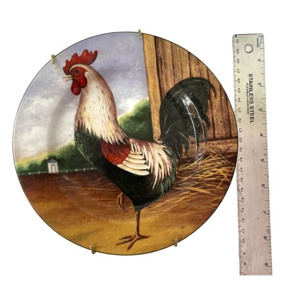Chicken Rooster Plates On the Farm David Carter Brown for Sakura Vintage 2002 - Picture 6 of 9